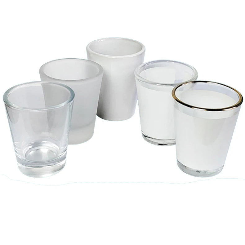 1.5oz Frosted Transparent Gold Rim Shot Glass for Custom Glass Art Small Wineglass for Sublimation