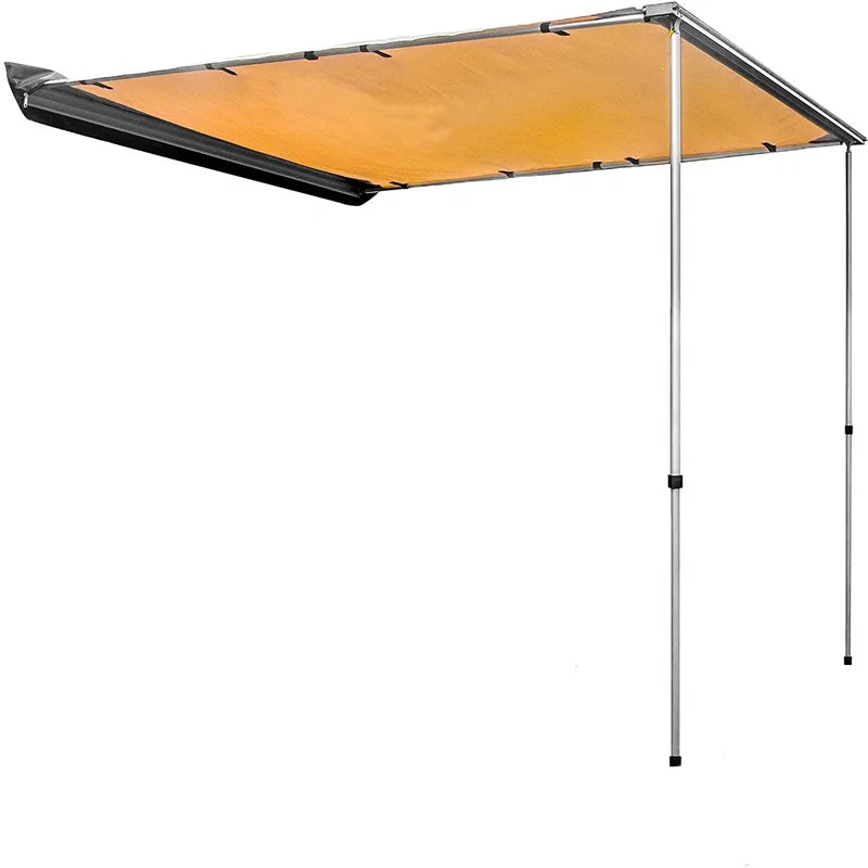 Overland Vehicle Systems Retractable Roof Rack Side Awning Weatherproof 5.2x8.2ft Sun Shelter with Storage Cover for Cars