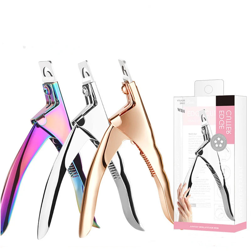 New Product Stainless Steel Flat Cut French U-Shaped Nail Clippers to Extend False Tips Manicure Tools