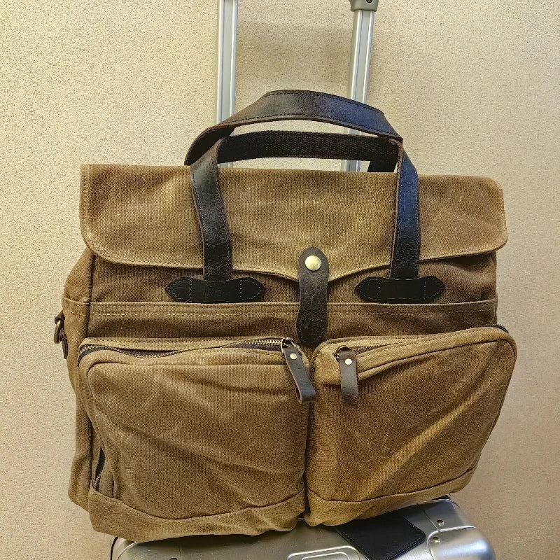 Men New Arrival Classic Canvas Casual Shoulder Bag Vintage Briefcase
