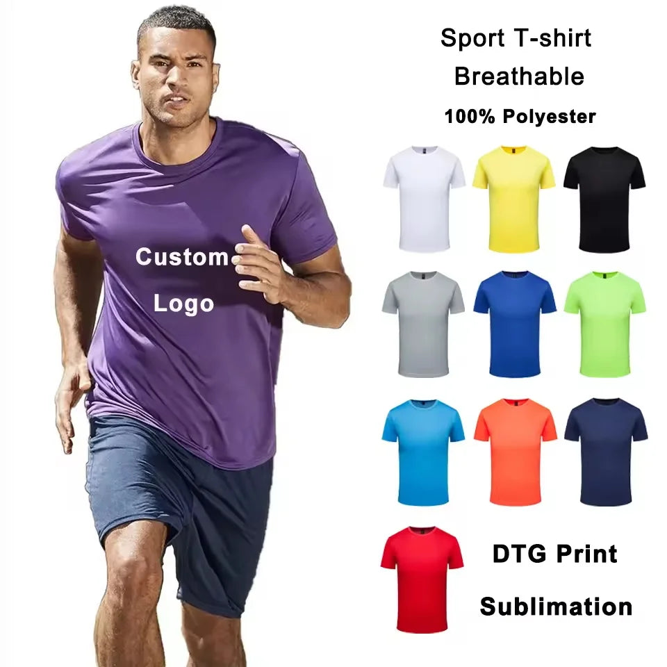 Plain Dry Fit Sublimation T Shirts Blank Sport Tshirts 100 Polyester T Shirt Wholesale Running T Shirts Custom Printing T-shi