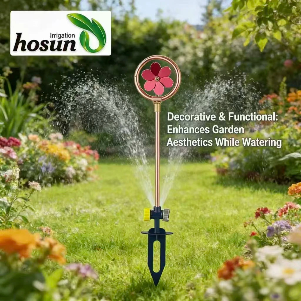 HONGCHEN Chinese Portable Flower Stainless Steel Aluminum Watering Decorative Nozzle 360 Gear Drive Mini Lawn Farm Equipment