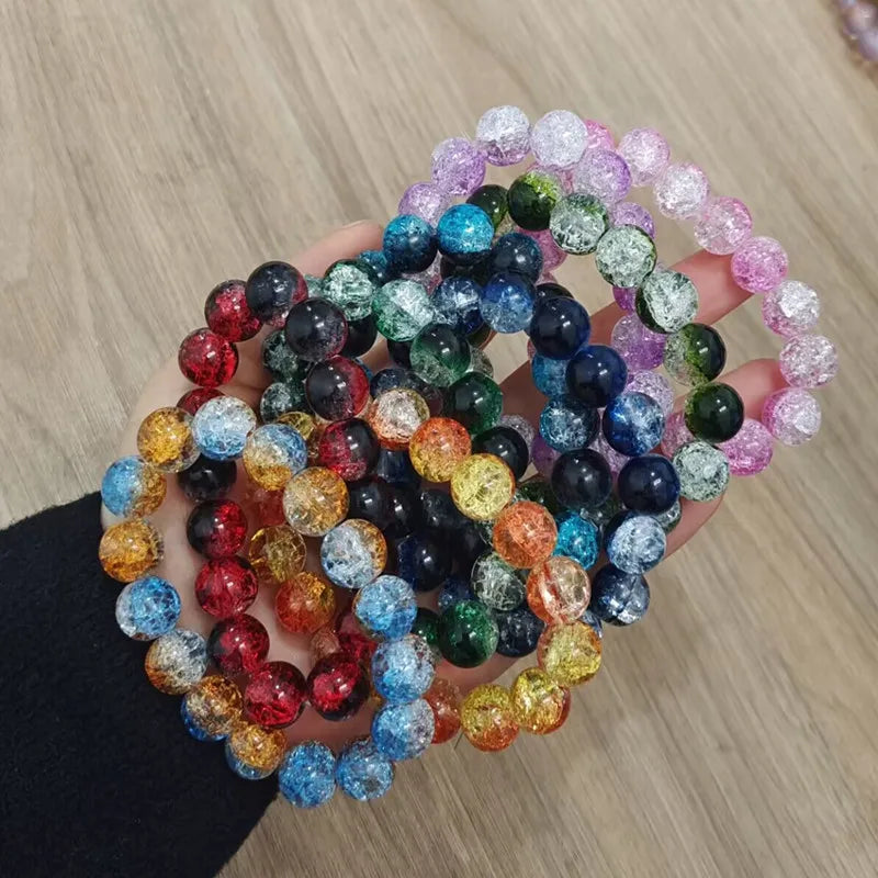 12mm Glass Beads Classic Wedding Party Gift Bracelet Wholesale High Quality Bursting Bead Bracelets for Women
