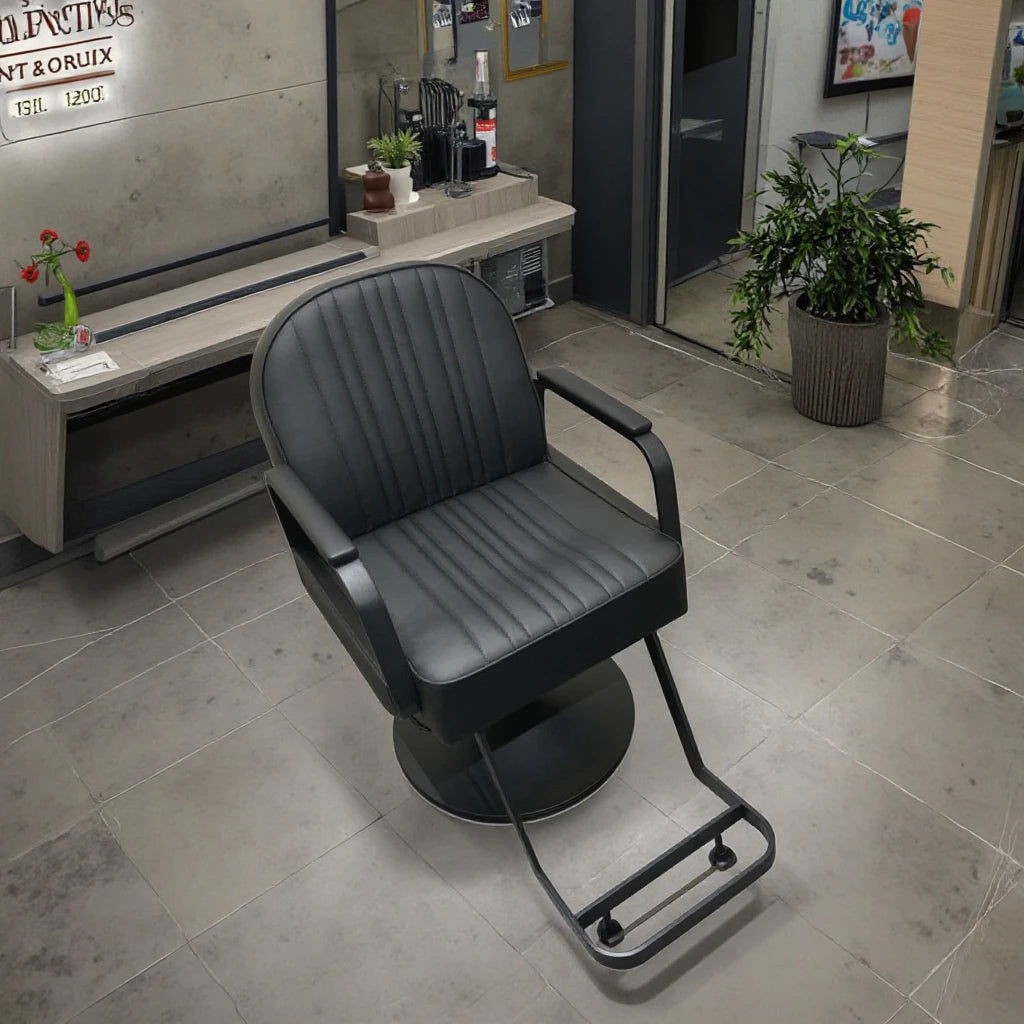 Beauty Barbershop Modern Salon Equipment Furniture Ergonomic Barber Chair PU Leather 360 Degree Rotation Hydraulic Pump
