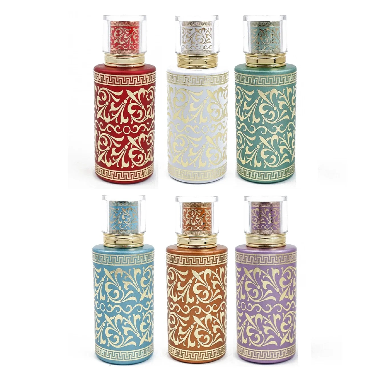30ml 50ml 100ml Arabic Perfume Bottle Cylindrical Colored Glass Perfume Bottle Luxury Hot Stamping Perfume Bottle
