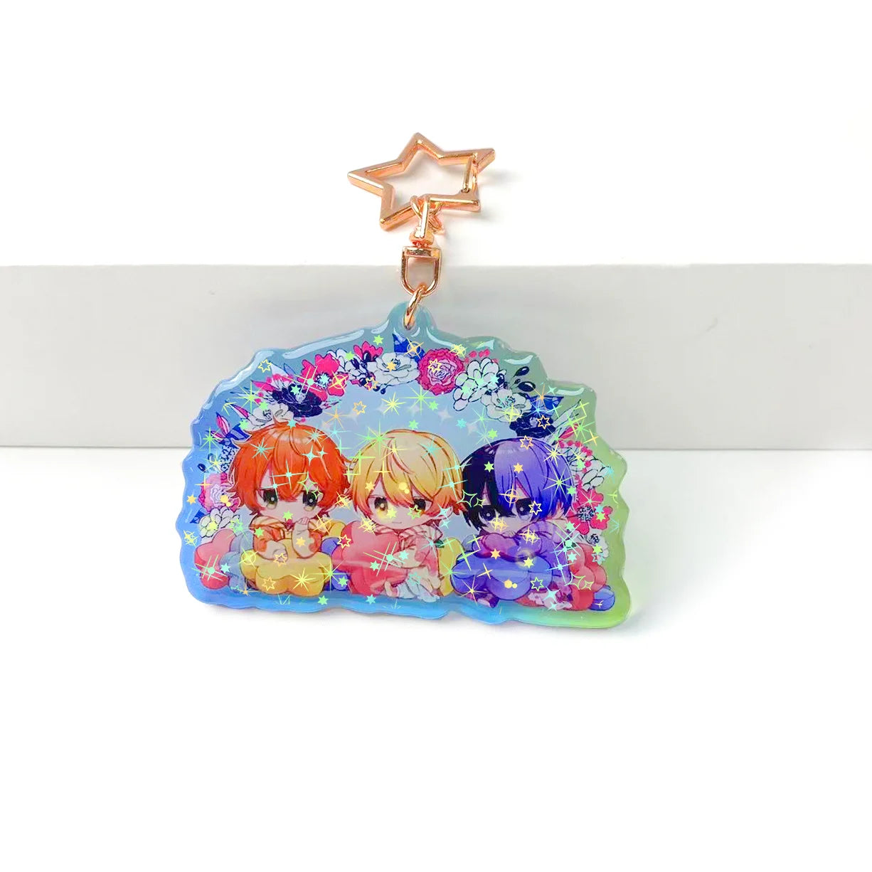 New Custom Holographic Anime Cartoon Printing Charm Acrylic Keychain Double Sided Printing