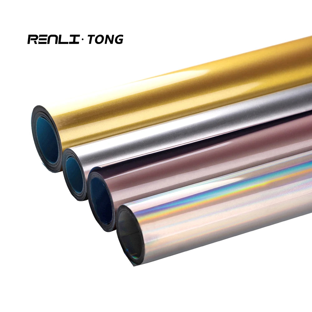 Renlitong PU Soft Gold Lettering Film High Quality Pretty Color Customize Korea Metal Color Vinyl Film HTV for Clothing Print