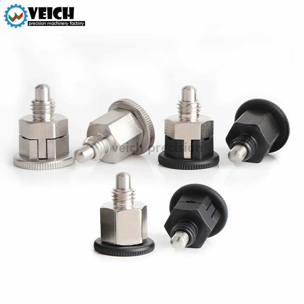 VEICH VCN213 Stainless Steel Mini Index Plunger Self-Locking Spring Loaded Retractable Knob Fastener for Machine Use M6-M10