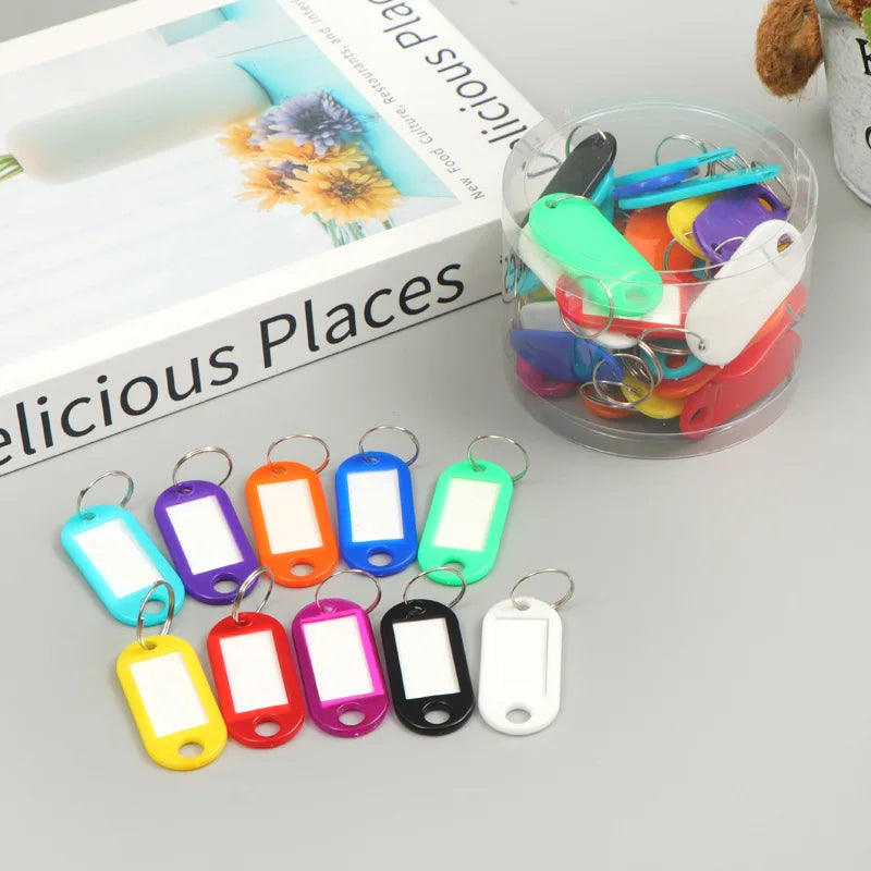 Promotion 50pcs Plastic Identification Key Tags Labels Custom Plastic Key Chain Plastic Hotel Number Keychain Keytag Luggage 