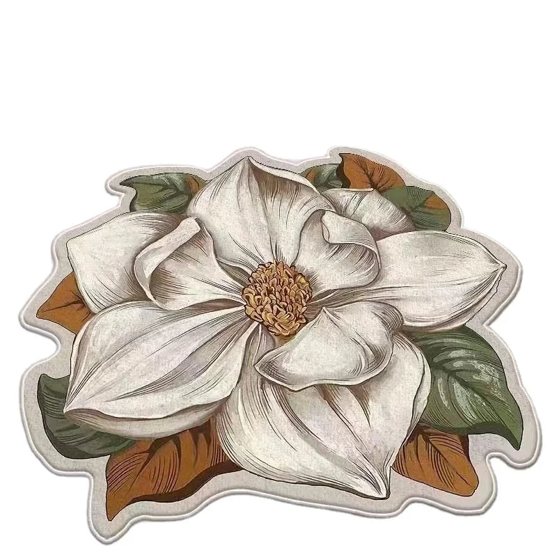 Style Non-slip Nylon Rug Living Door Novelty Carpet Floor Custom Shape Modern Logo Model Flower for Bedroom Bedside Hotel Hom