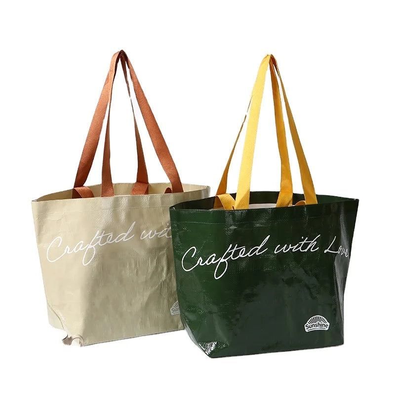 Heavy Duty Custom Design Fashion Shopping Bag Accept logo Printing Full Color Printing Reusable pp Woven Bag Laminated