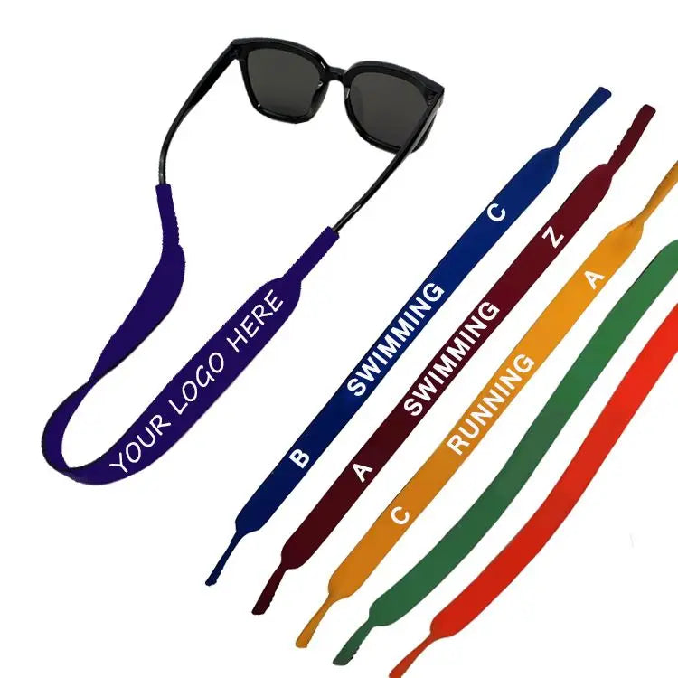 Hot Selling Custom Logo Printing Rubber Tube Sunglass Strap Waterproof Neoprene Material Straps