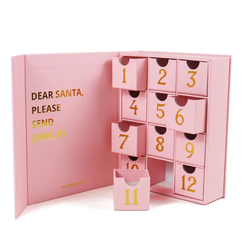 Colorful Blind Packaging Cosmetic Drawer Embossed Cardboard Box Ramadan Advent Calendar Paper for Chocolate for Cajas De Cart