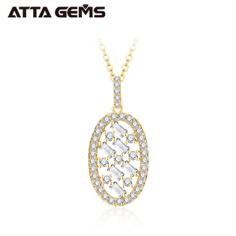 Wholesale Women Luxury D Color VVS Moissanite Pendant 925 Sterling Silver Oval Shape Necklace Pendant for Jewelry