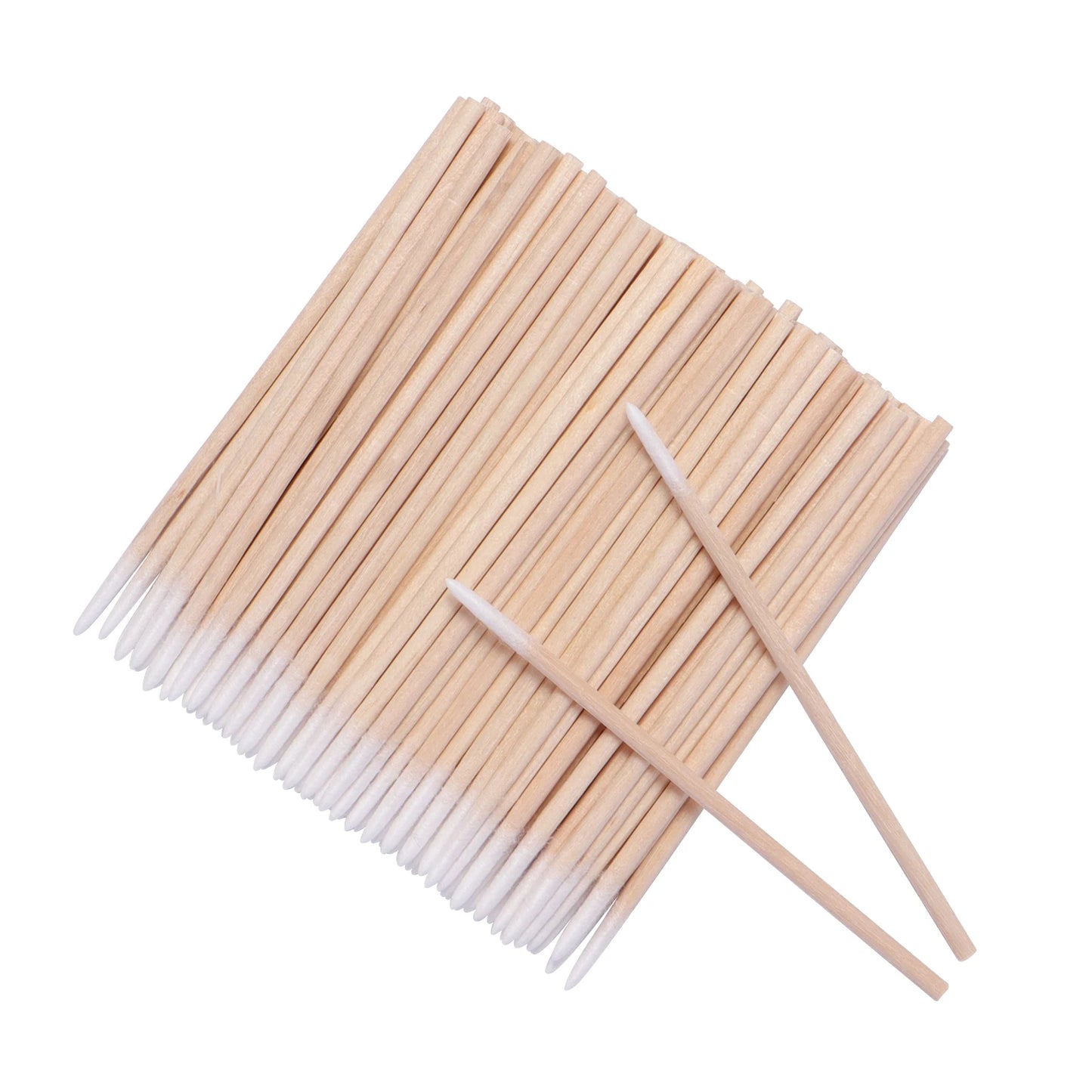 100Pcs Nails Art Wood Cotton Swab Clean Sticks Buds Tip Cuticle Pusher Head Manicure Detail Corrector Nail Polish Remover Too