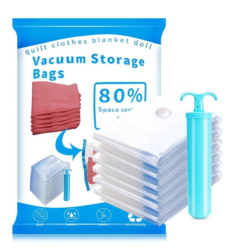 Extra Large Transparent Multifunction Vacuum Storage Bags for Household Use Dustproof Compression Clothing Packaging for Trav
