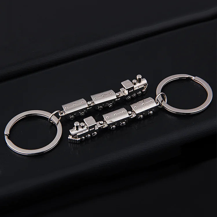 Personalized Metal Movable Joint Train Key Chain Creative Russian Train Key Ring Car Small Gift Pendant