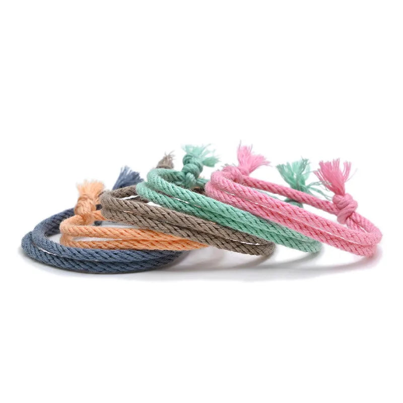 Custom Simple Fashion Jewelry Bracelet Hand Woven Bracelet Blessing Couple Friendship Adjustable Braided Rope Bracelet for Gi