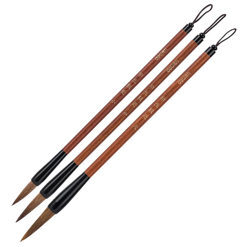 Deli 36005 3pcs/box Calligraphy Brush Pen Set Practice Writing Brush for Students 120box*3pcs/box=360pcs Per Carton Set