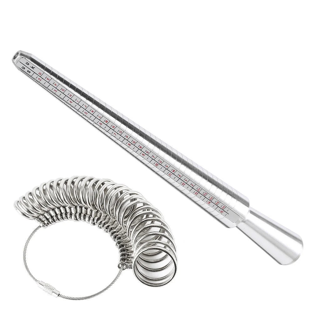 Steel A-Z UK Ring Sizer Metal Finger Gauge Mandrel Kit for Men and Women Jewellery Sizing Tool for Men and Women's Sizes