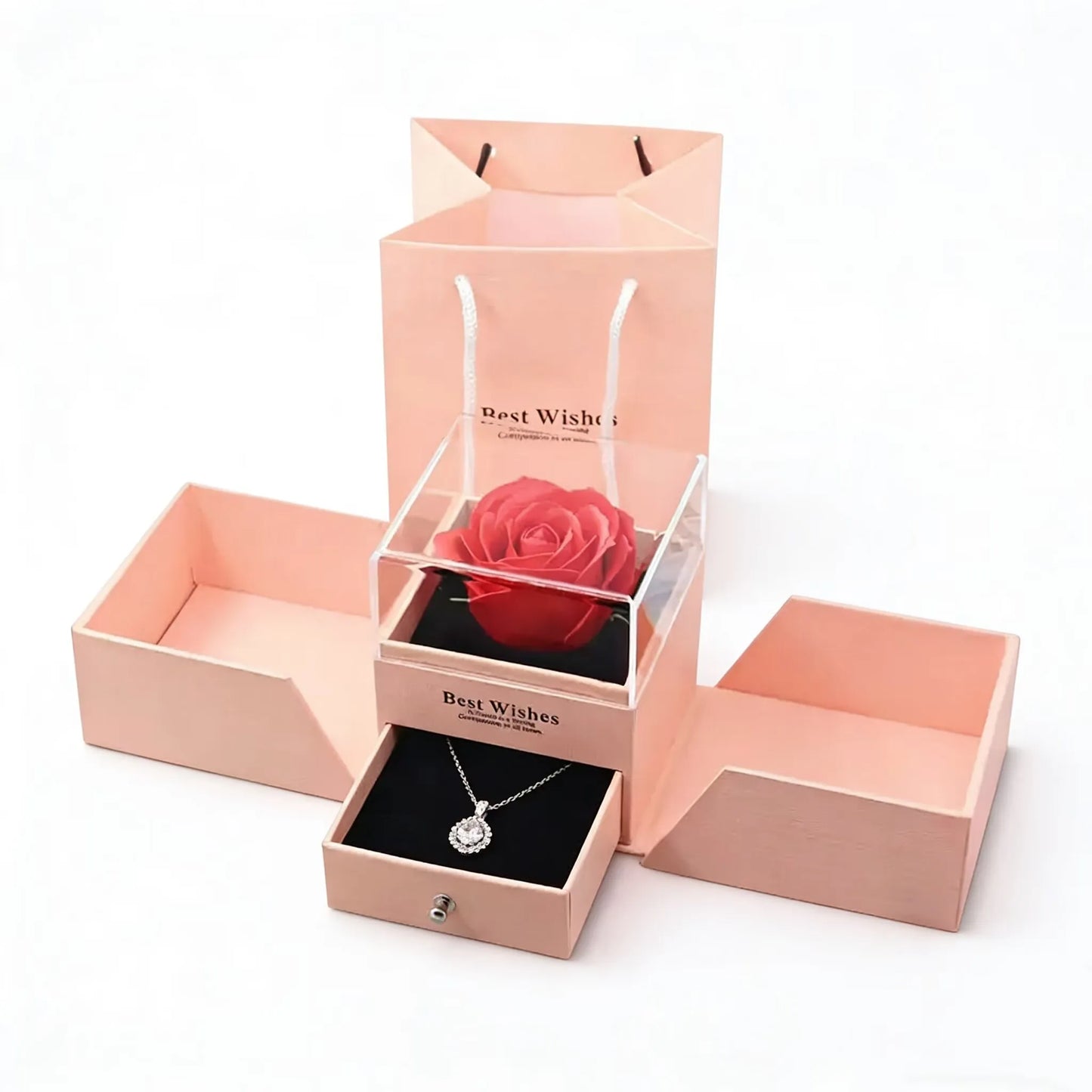 Mom Gift Valentines Day Gift Box Cardboard Acrylic Box Packaging for Flower Tea Luxury New Design Custom Bouquet Flower Box