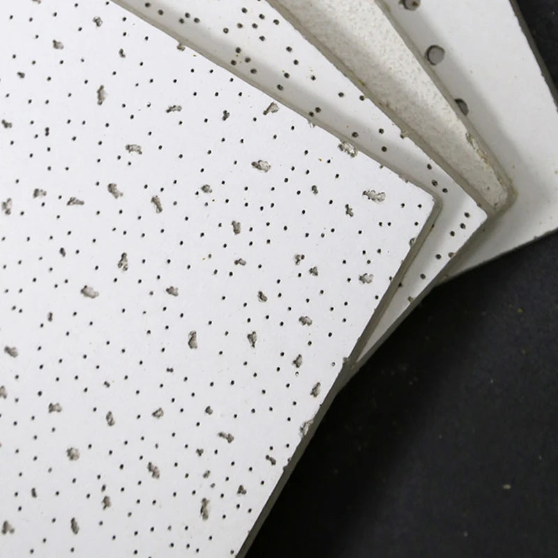 Acoustic Mineral Wool Ceiling Board 2x2 595x595x12mm RH70 Modern Design Style Fireproof Moisture-Proof Square Shape for Hotel