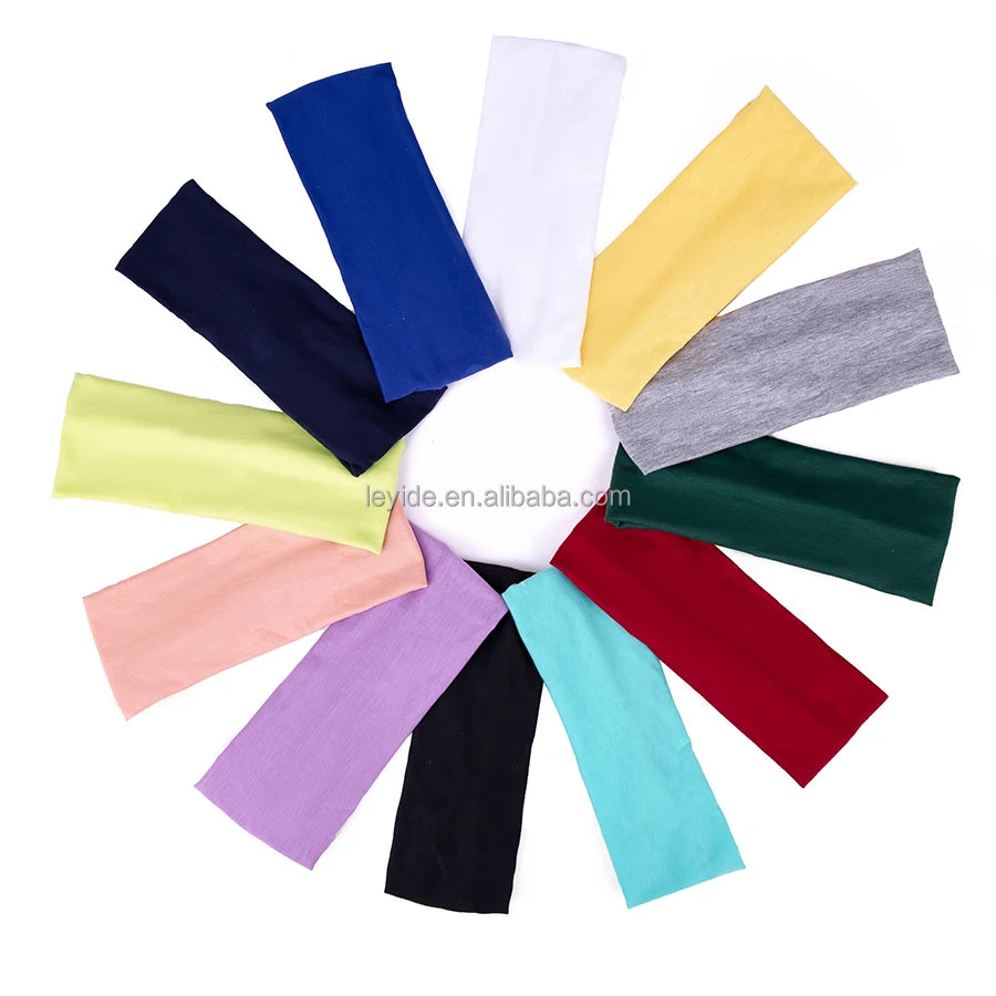 Soft Cotton Elastic Sports Unisex Fitness Hairband Women&Men Spa Head Band Sweatband Makeup Bath Headband for Running Yoga Ba