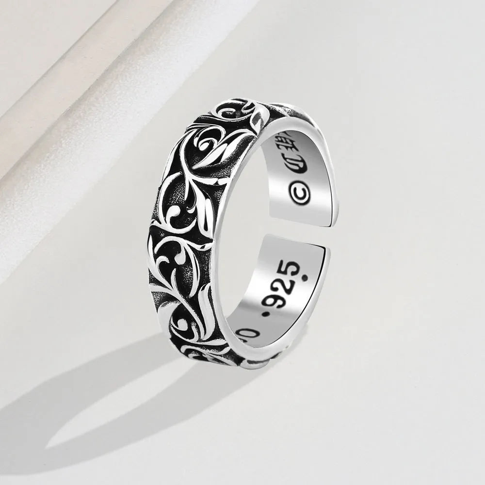 AA0160263 Ancient Ring for Men Ring Textured Geometric Rings Simple Retro Men's Jewelry