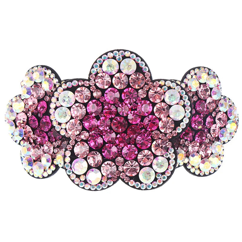 HX-215 Elegant Rhinestone Flower Hair Clip Ladies Vintage Crystal Headwear Fashion Spider Claw Clip Barrettes Hair Accessorie