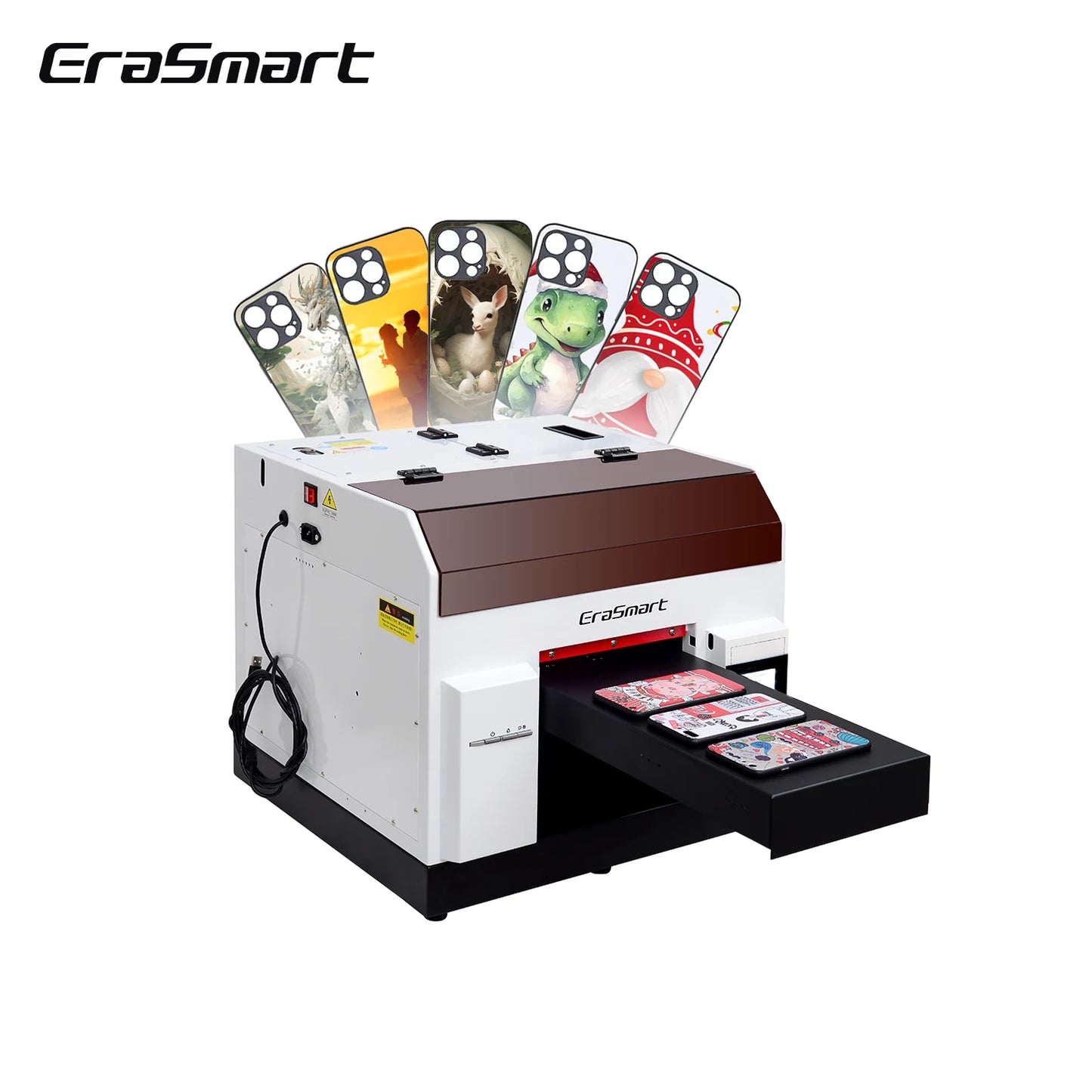 EraSmart Professional Manufacturer Digital Inkjet Small Desktop Printing Machine Flatbed Cylinder Bottle Item Printing