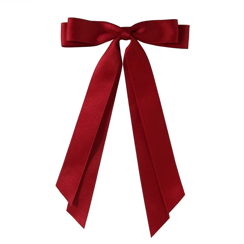 MIO 2.5cm Duckbill Clip Double Layer Hairpins for Women Girls Bowtie Hair Clips Daily Accessories Decoration Long Ribbon