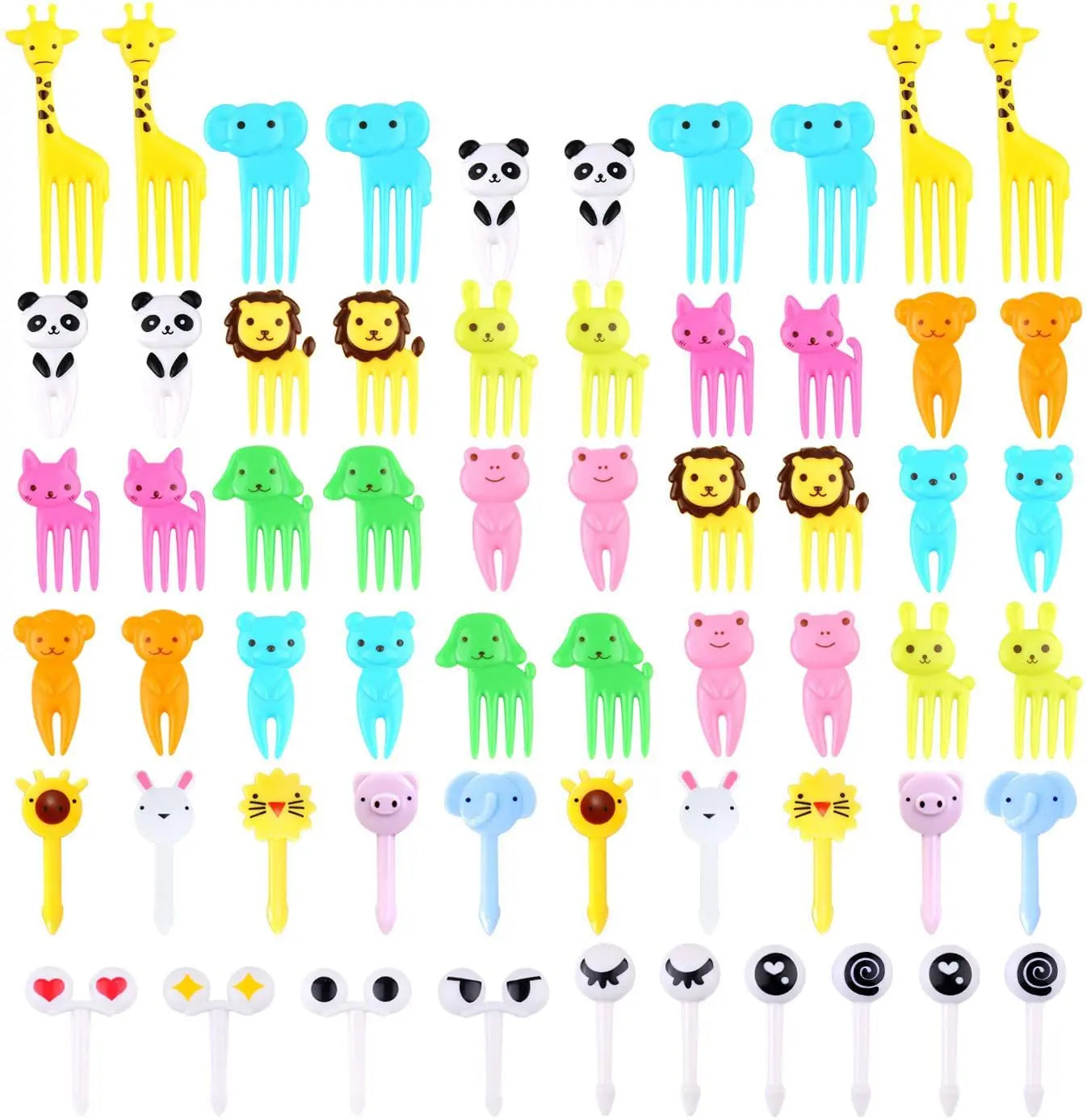 Fun Bento Cute Animal Shape Tenedores Para Fruta Mini Cartoon Fruit Plastic Fork Cake Decoration Kids Toothpi Fruit Picks For