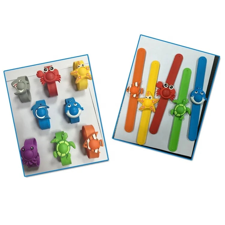 Cartoon Silicon Kids Slap Bracelets Toddler Party Favor Snap Wrists Bands