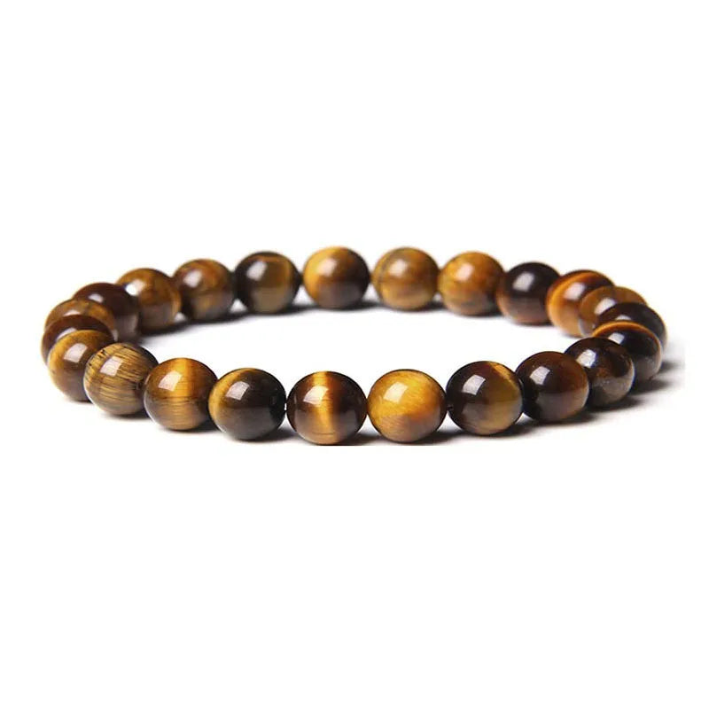 Lateefah OEM Adjustable 8mm Natural Stone Tiger Eye Beaded Women Bracelet