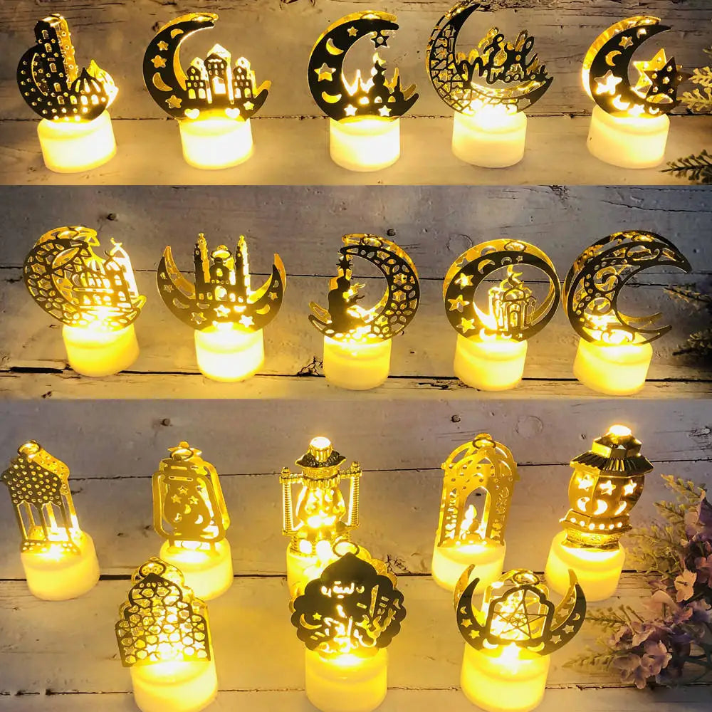 Muslim Creative Eid Nightlight-Unique Design to Light up the Space Candle Holiday LED Ramadan Prayer Light
