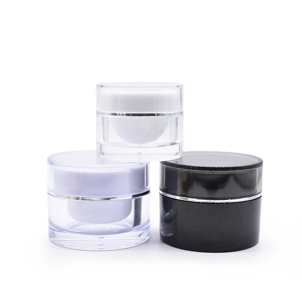 Luxury High-End 5g 10g 15g 30g 50g Acrylic Cream Jars Plastic Bottles Pump Sprayer Screen Printed Surface Targeted Creams Oil