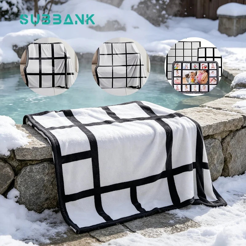Subbank Wholesale Soft Thermal Insulation Flannel Lace Throw Blanket Custom 9/20 Panel Sublimation Home Decor Guangdong