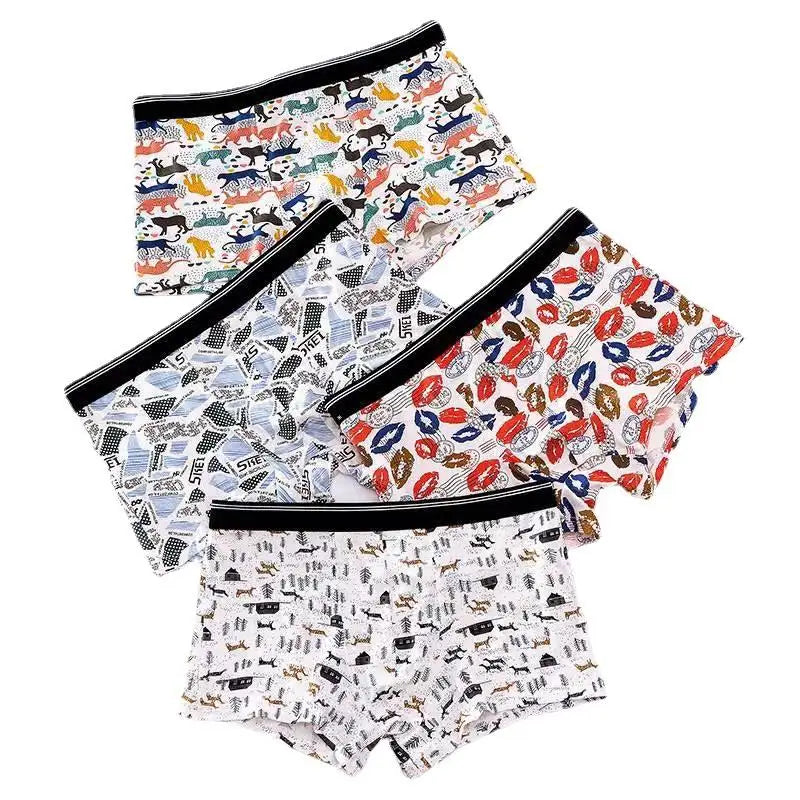 Men's Athletic Sports Boxer Briefs Breathable Stretch Polyester Knitted Custom Logo Waist Patterned Design Comfortable ODM