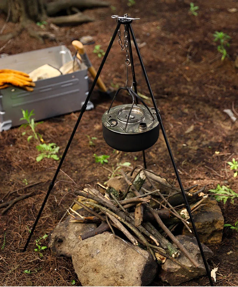 FB-023 Camping Picnic Outdoor Ultra Light Portable Adjustable Stainless Steel Aluminum Alloy Campfire Tripod Bracket