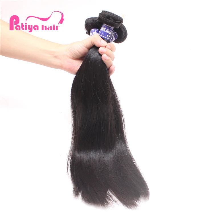 High Quality Double Drawn Cuticle Aligned Human Hair Weft Moq 1 Bundle Natural Black Color Bone Straight Hair Malaysian Raw H
