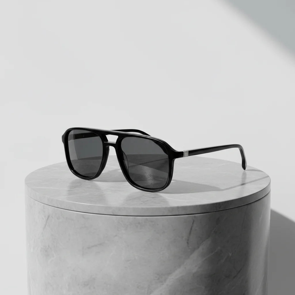 Customized logo High-end Oversized Sunglasses UV400 TAC Lens Polarizing Acetate Double Bridge Cover