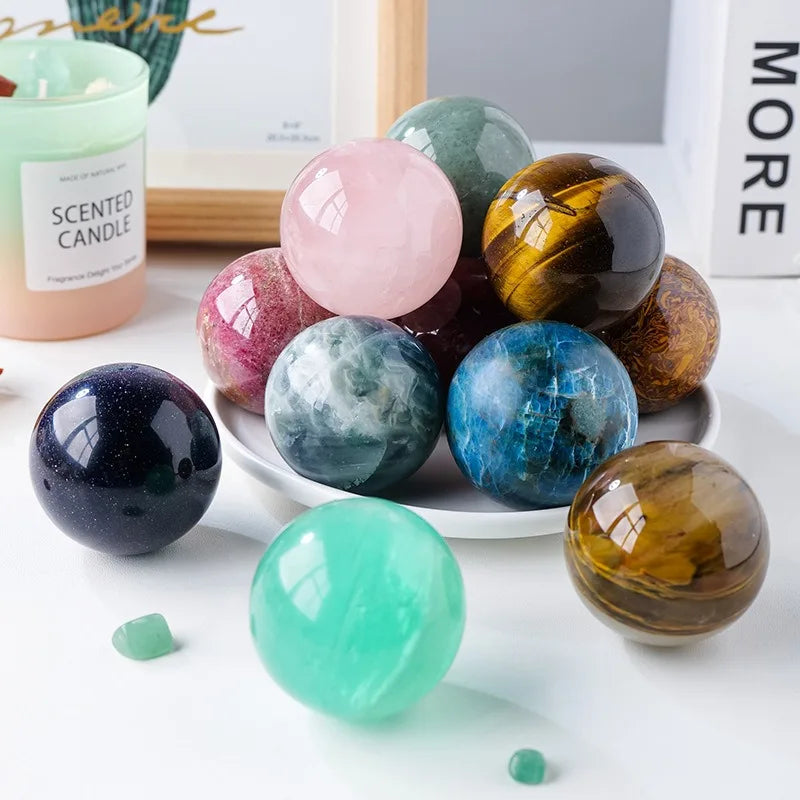 5cm Natural Crystal Ball Spheres Ornaments Crystal Quartz Stone Polishing Seven Star Array Home Table Decoration Crafts
