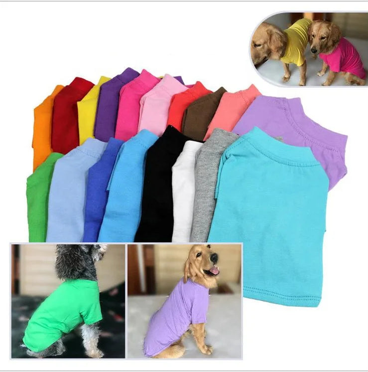 Wholesale Pet Clothes 100% Cotton Plain Dog t Shirt Clothes Dog Sweatshirt Pet T-Shirt