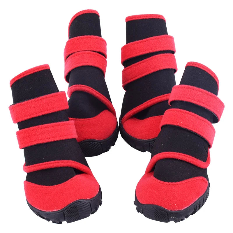 Winter Hot Selling Waterproof Luxury Pet Booties Skid-Proof Outdoor Dog Shoes with Reflective Rugged Anti-Slip Sole