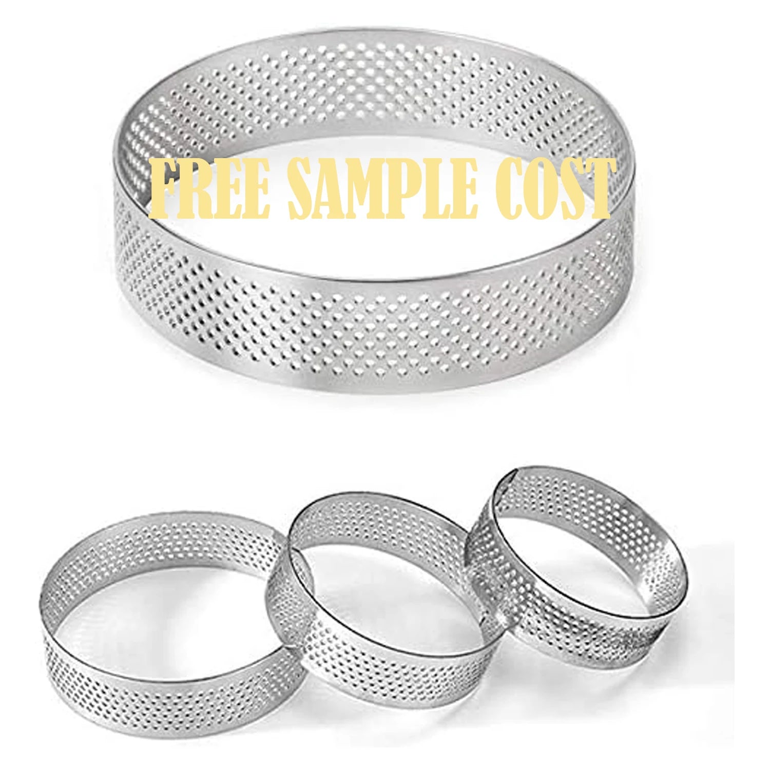 Baking Supplies Round Tart Ring Stainless Steel 5cm Porous Tart Ring Bottom Tower Pie Cake Mould Baking Tools Perforated Cake