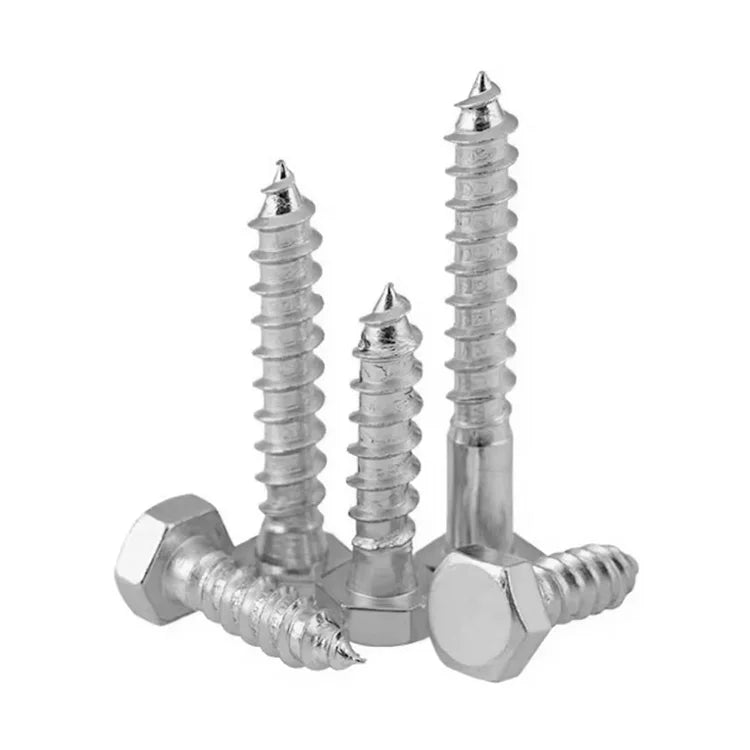 304 Stainless Steel Hexagon Head Self Tapping Screw DIN571 External Hex Head Cap Tapping Large Long Wood Screw M6 M8 M10