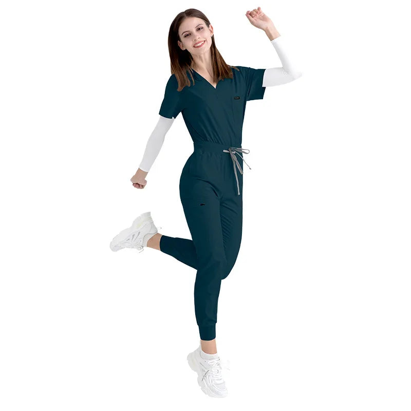 In Stock 42122 Stretchy Spring Long Sleeve Suits for Woman Yoga Basic Sports Suit for Men and Women Medical Scrubs Men