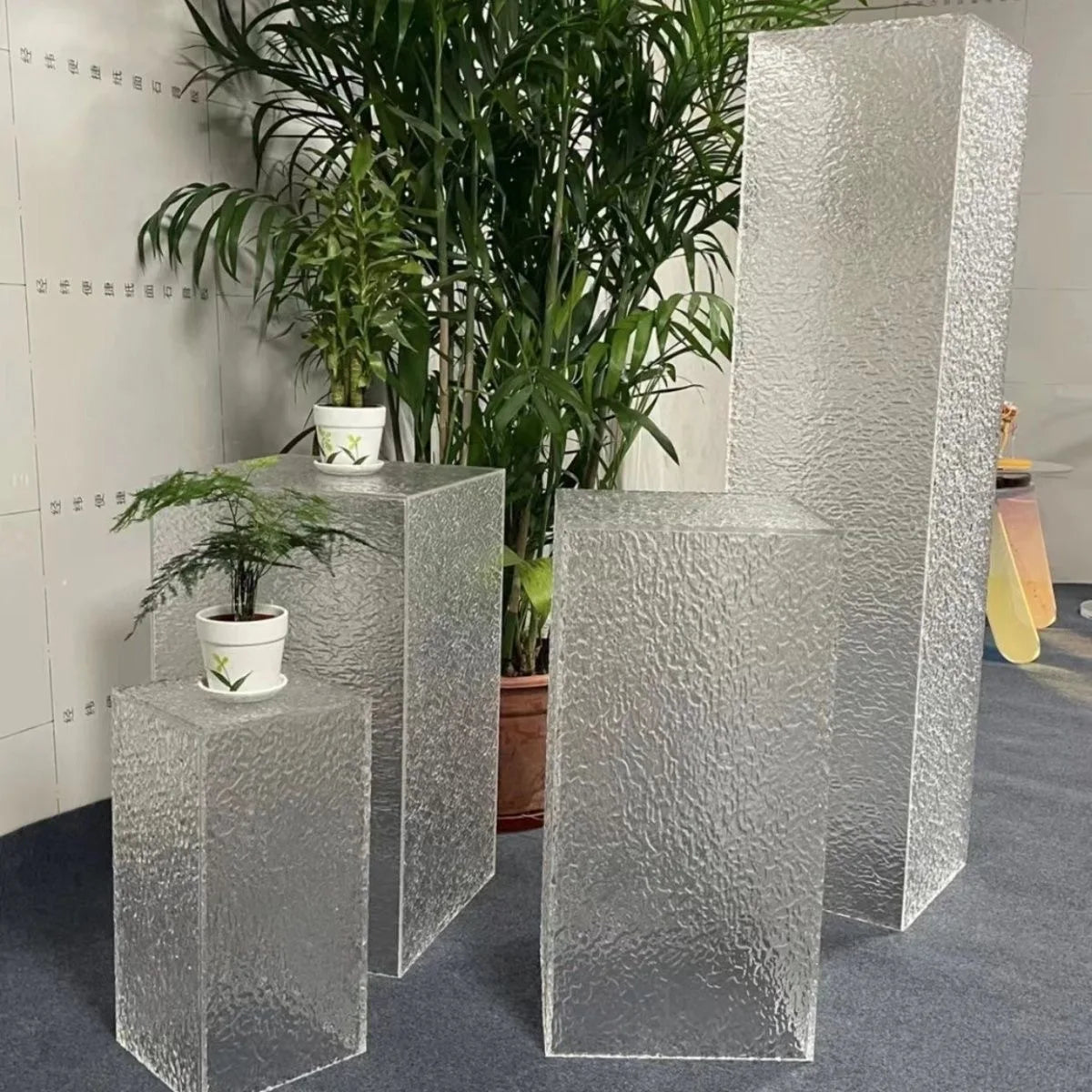 Clear Rectangle Transparent Square Acrylic Plinth Pedestals 4mm High Transparency Wedding Exhibition Riser Stand