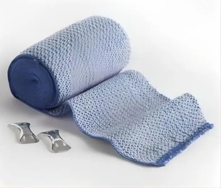 Blue Striped Ice Bandage Sports Cooling Elastic Bandage with Cotton-Polyamide-Elasthane Fabric High Elasticity 200%-210% Unis