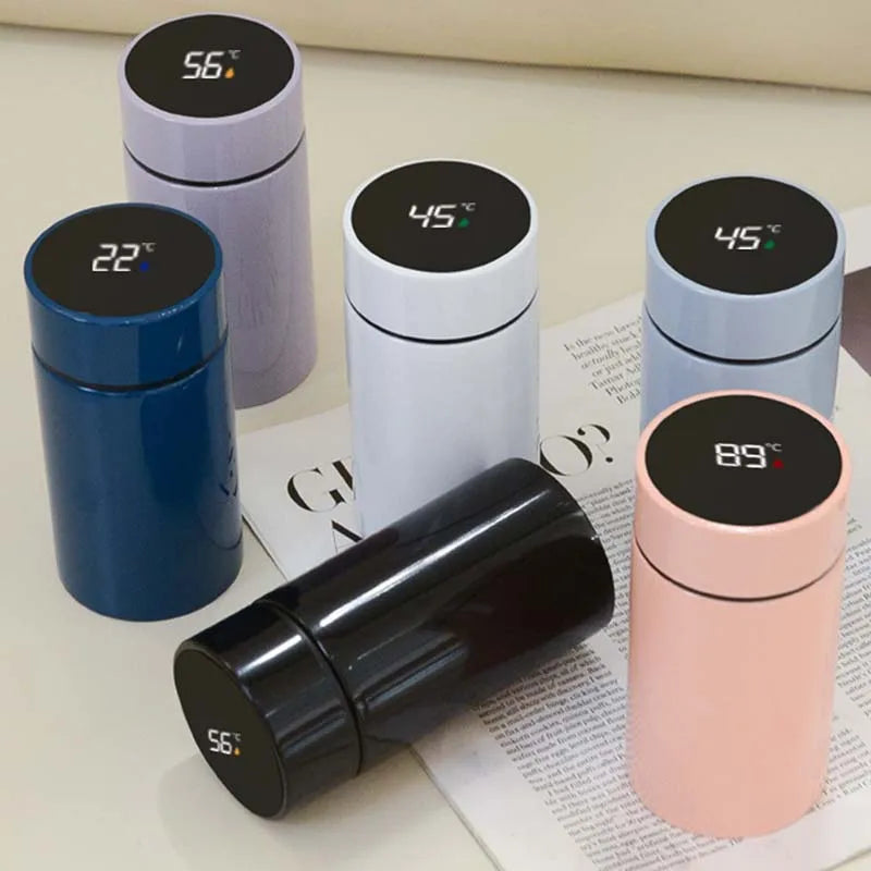 Wholesale Stainless Steel Mini Metal Temperature Water Bottle Kids Smart 200ml Water Bottle With Temperature Display